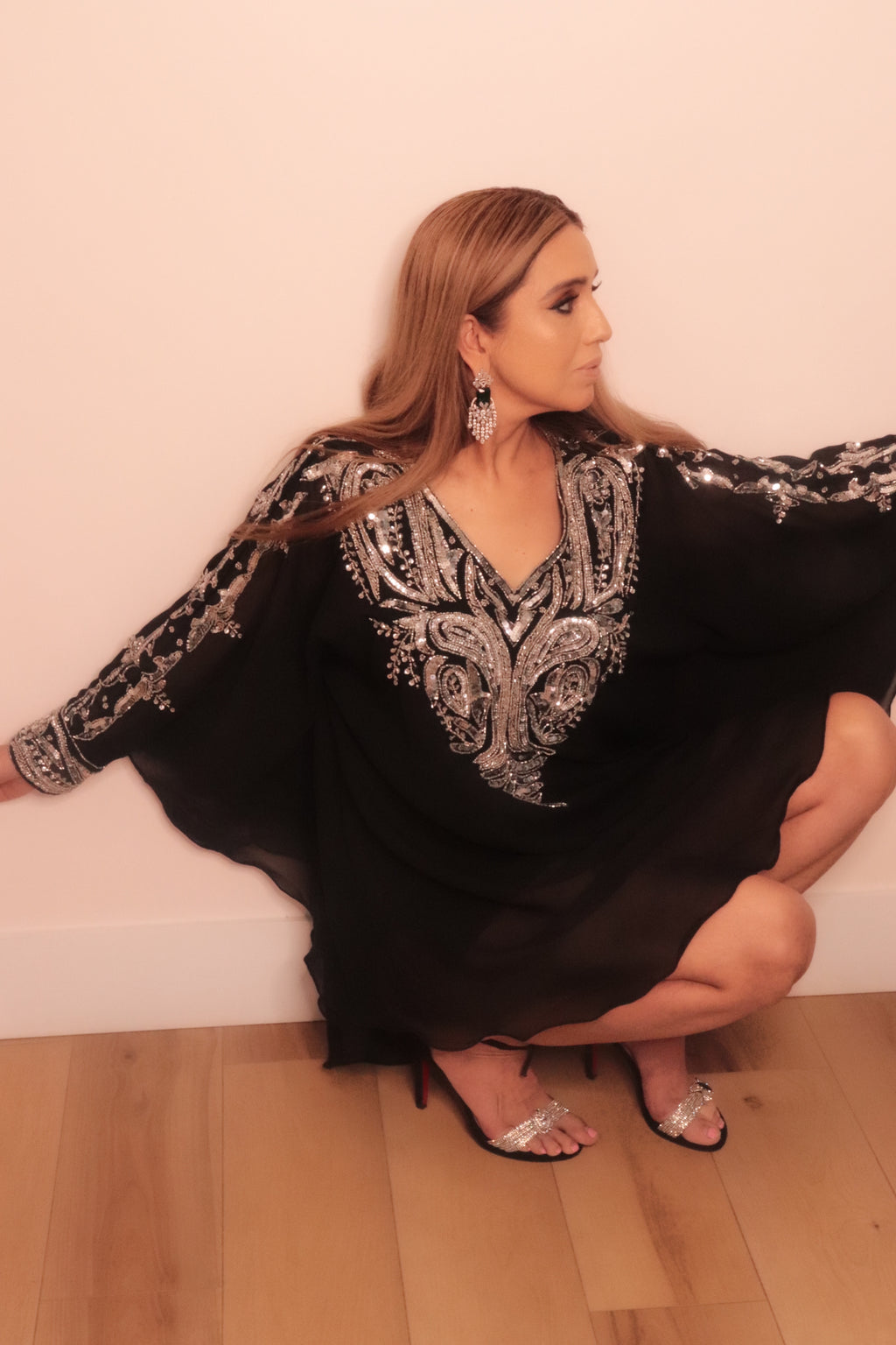 Silver Sequence Kaftan